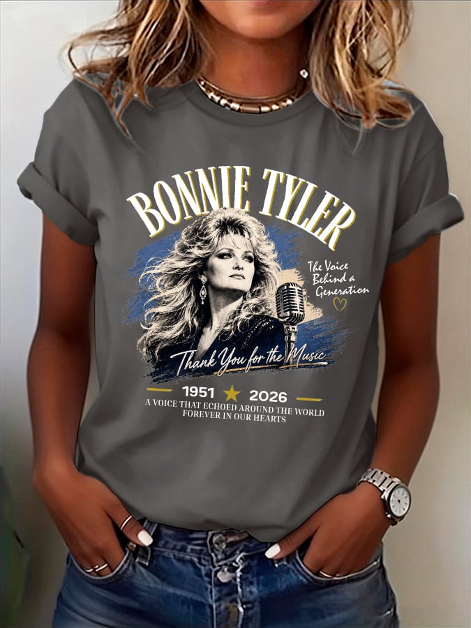 Retro The Voice Behind A Generation Thank You For The Music A Voice That Echoed Around The World Forever In Our Hearts Print T-Shirt