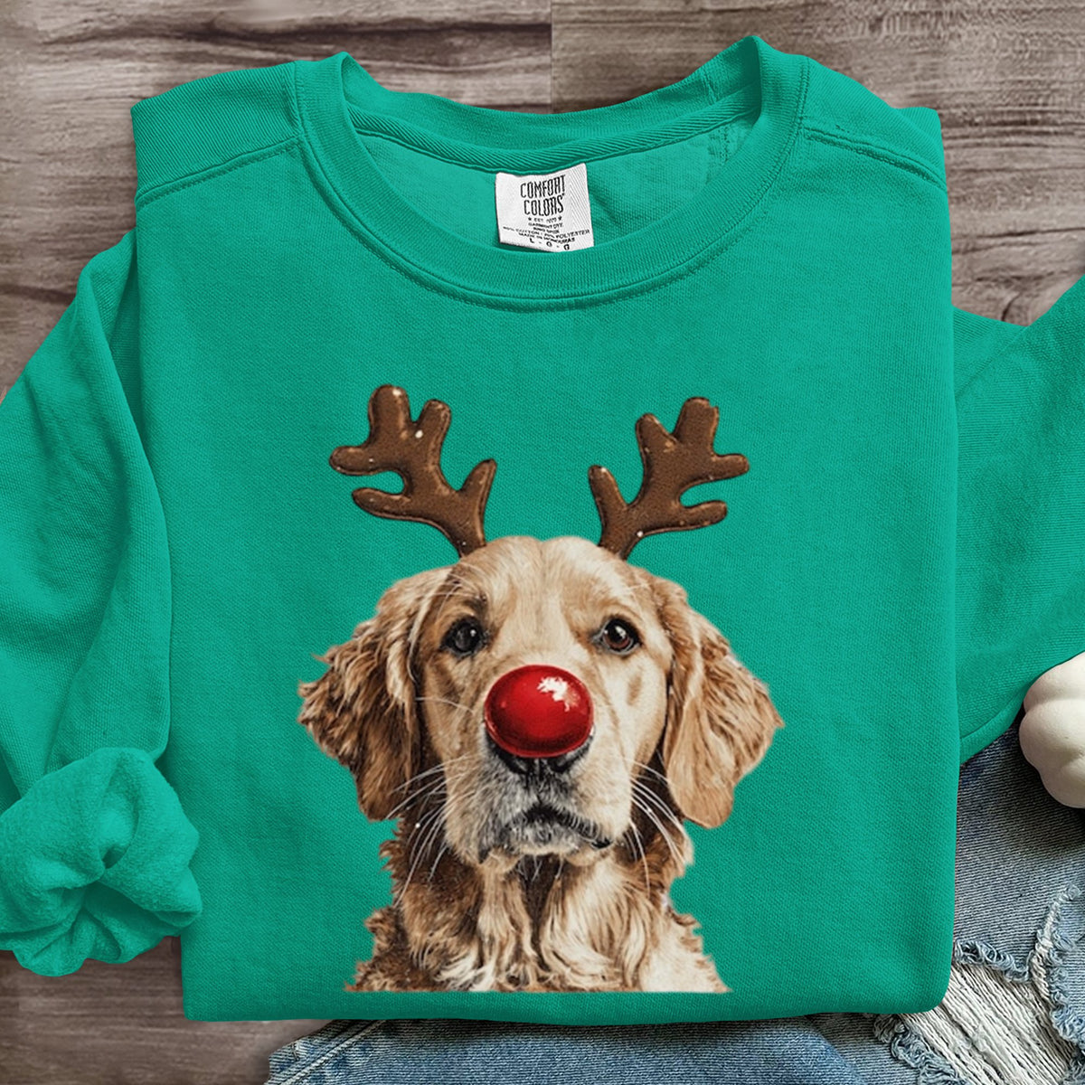 Golden Retriever Funny Dog Christmas Art Print Sweatshirt