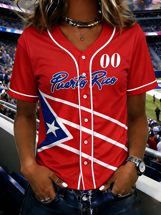 Women's Puerto Rican Baseball Short-Sleeve Comfort T-Shirt