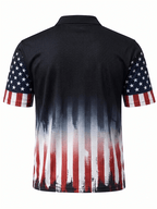 Men's Casual Flag Independence Day Print Polo