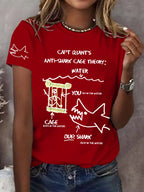 Women's Great White Shark Print Comfort Short Sleeve T-Shirt