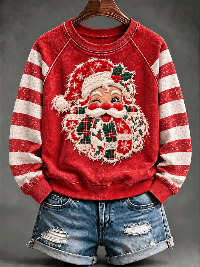 Women's Casual Christmas Print Long-Sleeved Sweatshirt