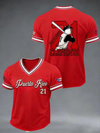 Men's Baseball Print Casual T-Shirt