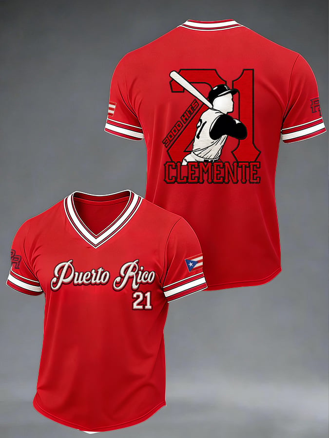Men's Baseball Print Casual T-Shirt