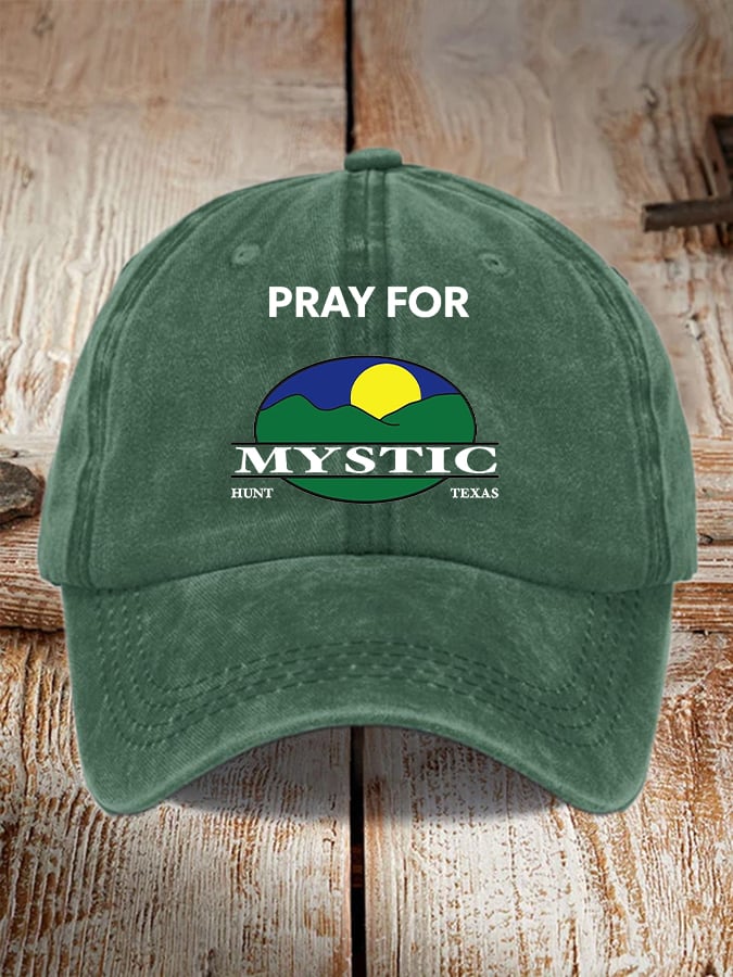Retro Texas Strong Pray For Mystic Hunt Texas Print Baseball Cap