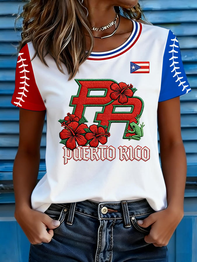 Women's Baseball Print T-Shirt