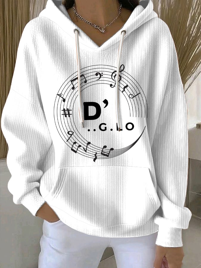 Women's MusicLover Print Casual Sweatshirt