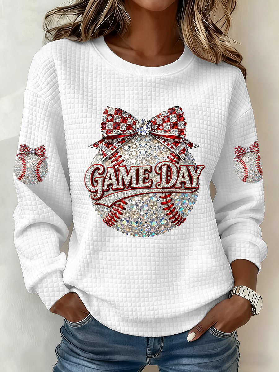 Women's Baseball  Print Hoodie