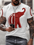 Men's football-printed short-sleeved shirt
