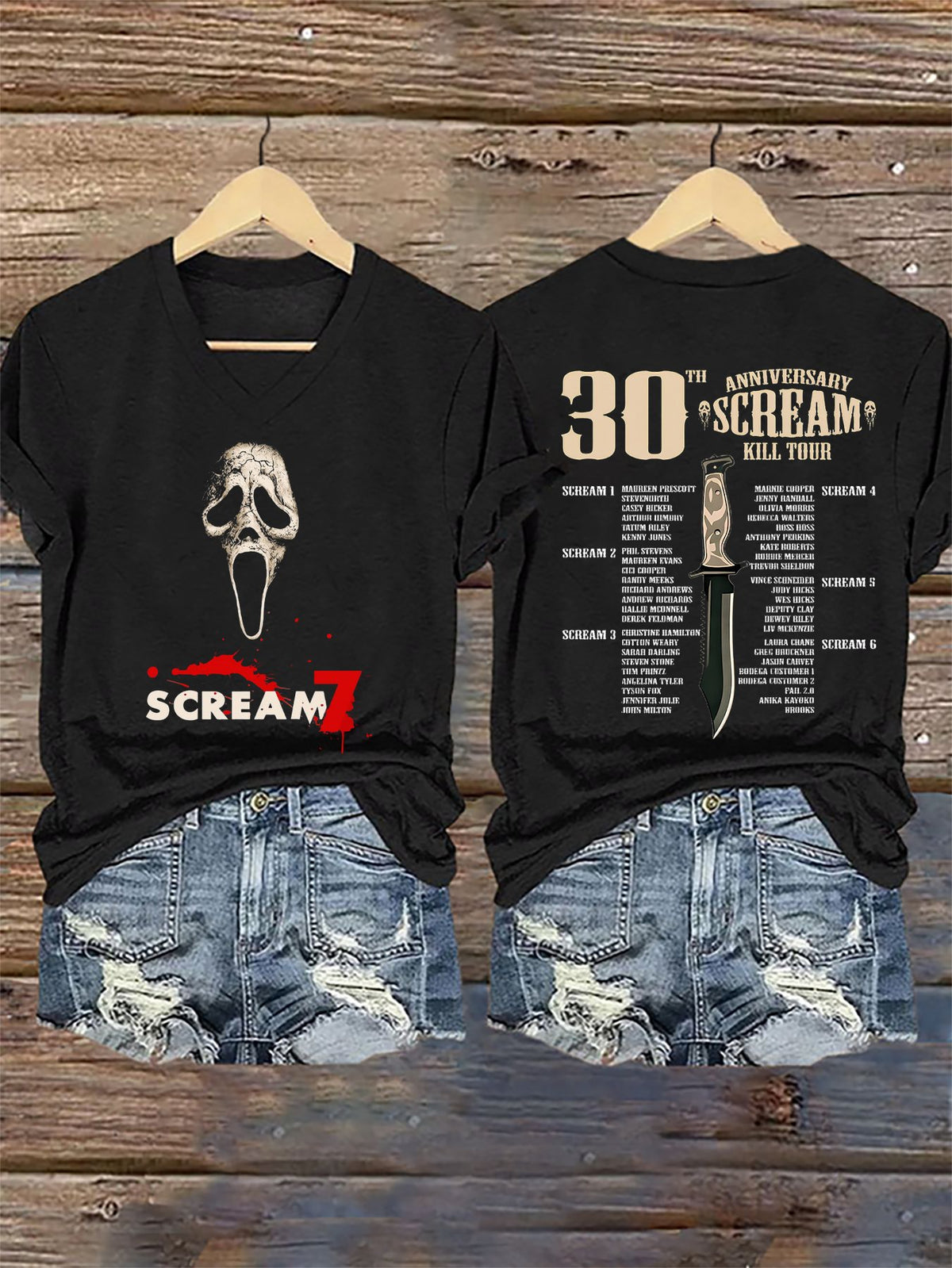 Women's Horror Movie Print T-shirt