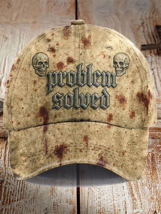Unisex Problem Sloved Print Casual Hat