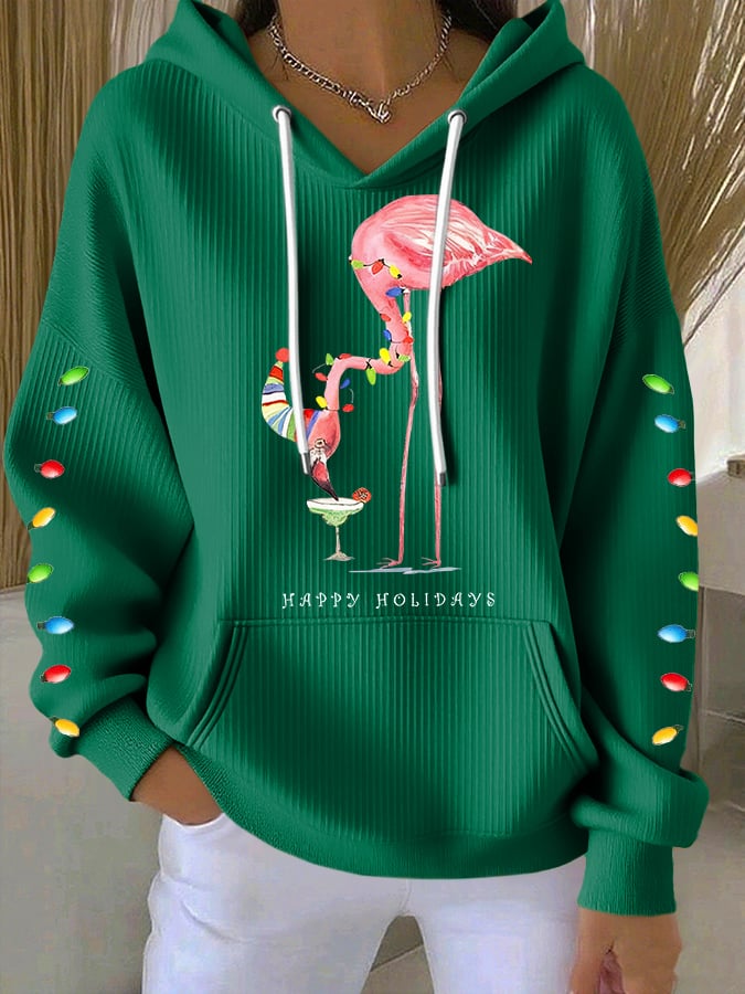 Women's Casual Christmas Flame Bird Hoodie