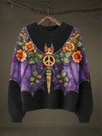 Peace And Love Halloween Art Print Thin Sweater