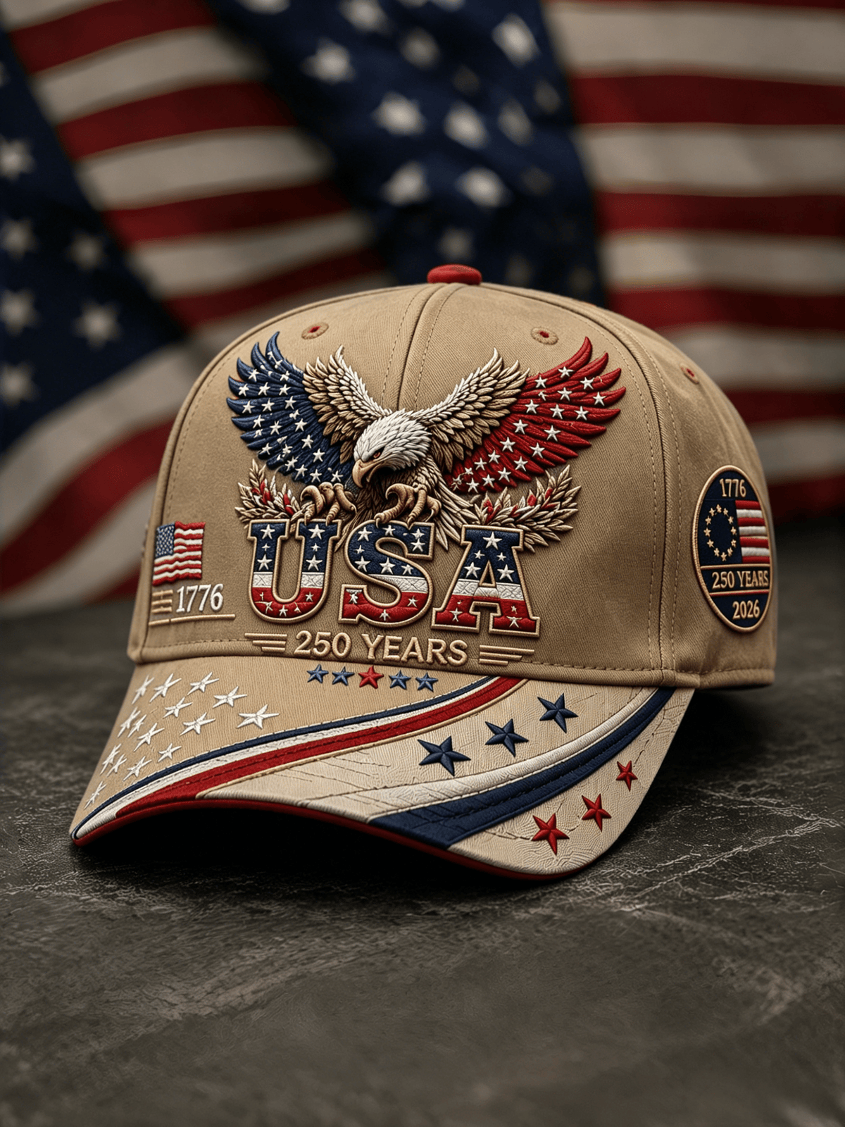 USA 250th Anniversary Printed Hat