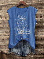 Women's Singer-Print Casual Vest