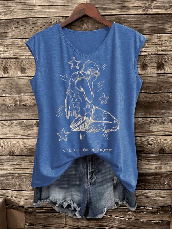 Women's Singer-Print Casual Vest