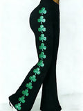 Women's St. Patrick's Day Shamrock Printed High-Stretch Leggings