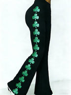 Women's St. Patrick's Day Shamrock Printed High-Stretch Leggings