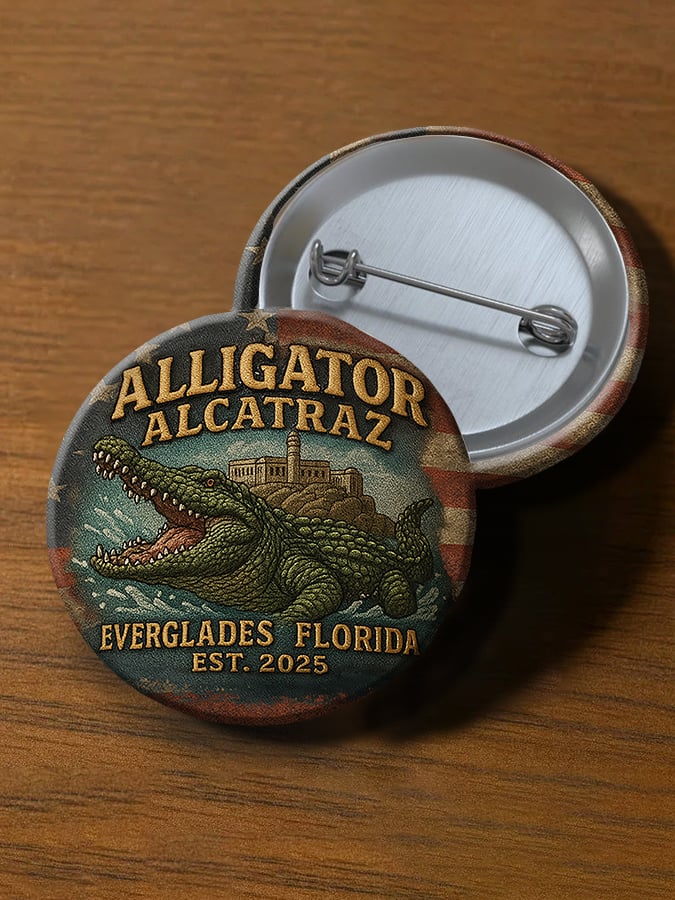 Unisex Alligator Alcatraz Brooch