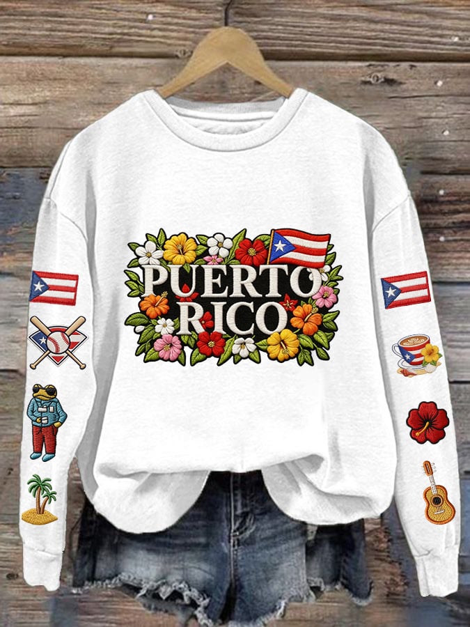 Women's Baseball Print Sweatshirt