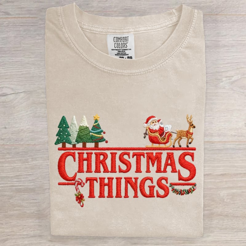 Christmas Things Hawkins Indiana National Park Upside Down 80s Horror Art Print T-Shirt