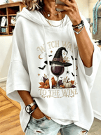 Women's Halloween Witch Print Hooded Sweatshirt