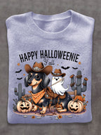 Dog Ghost West Halloween Art Print Thin Sweater