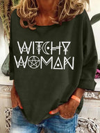 Women's Witch Women Printed Crew Neck Sweatshirt