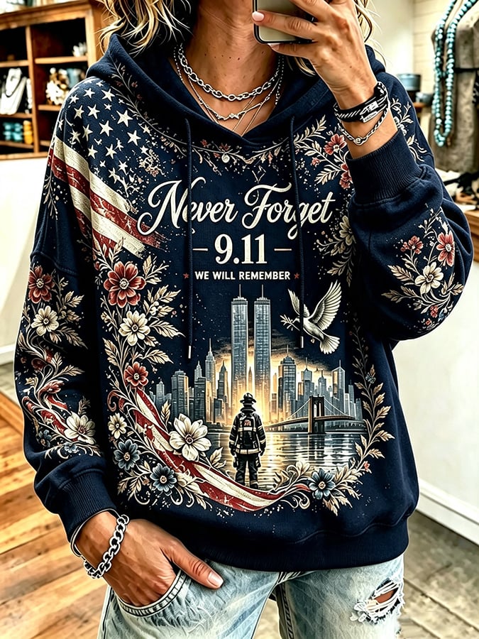 Women's Never Forget September 11 Print Top