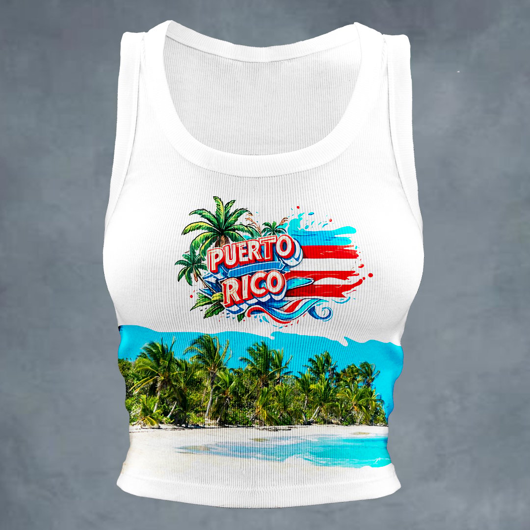 Puerto Rico Colorful Casual Women's Printed Vest