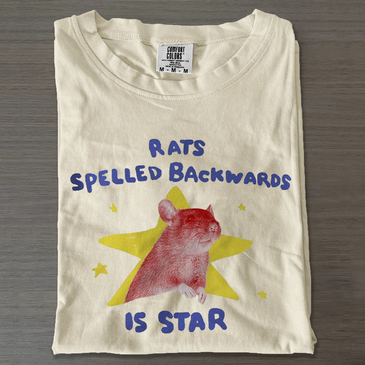Rats Spelled Backwards Is Star Art Print Casual T-Shirt