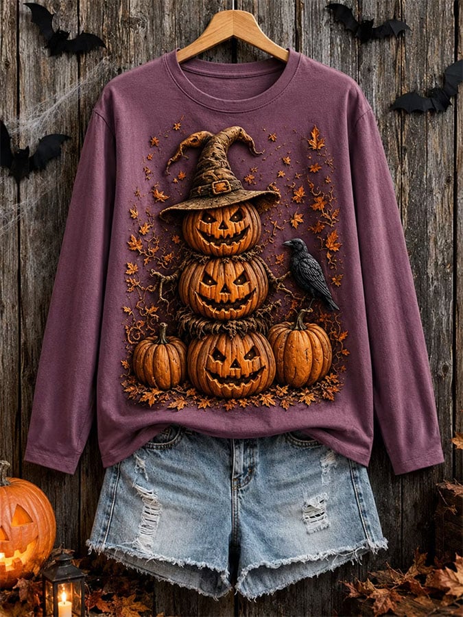 Women's Casual Print Long-Sleeve T-Shirt