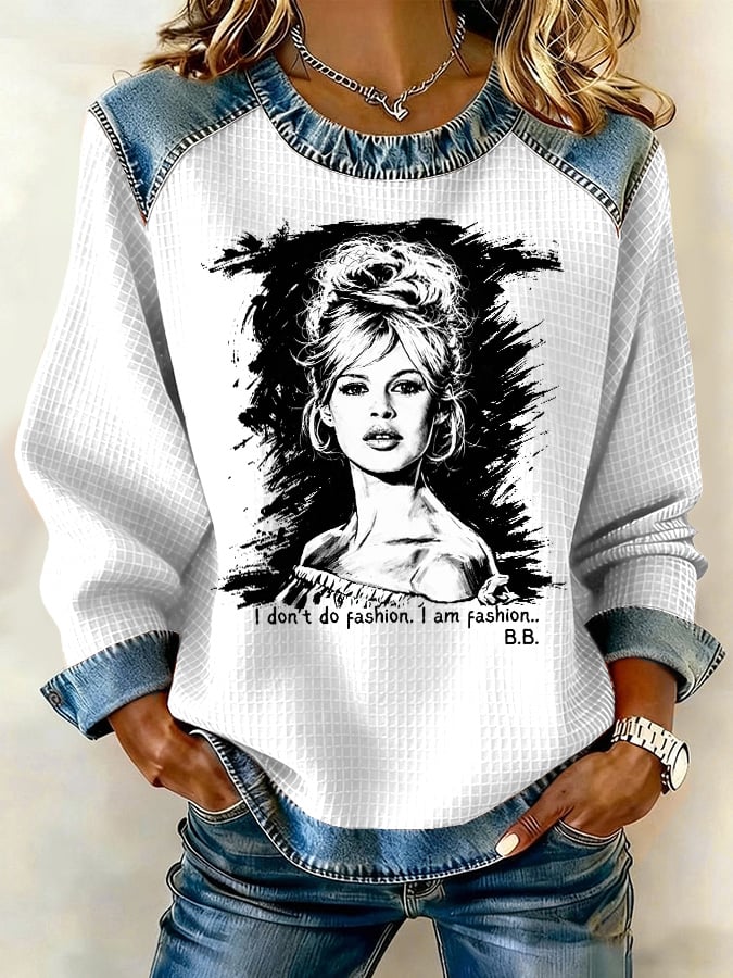 Retro I Don't Do Fashion. I Am Fashion. B.B. Print Sweatshirt