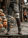 Women's Retro-Style Spider-Man and Black Cat Print Leggings