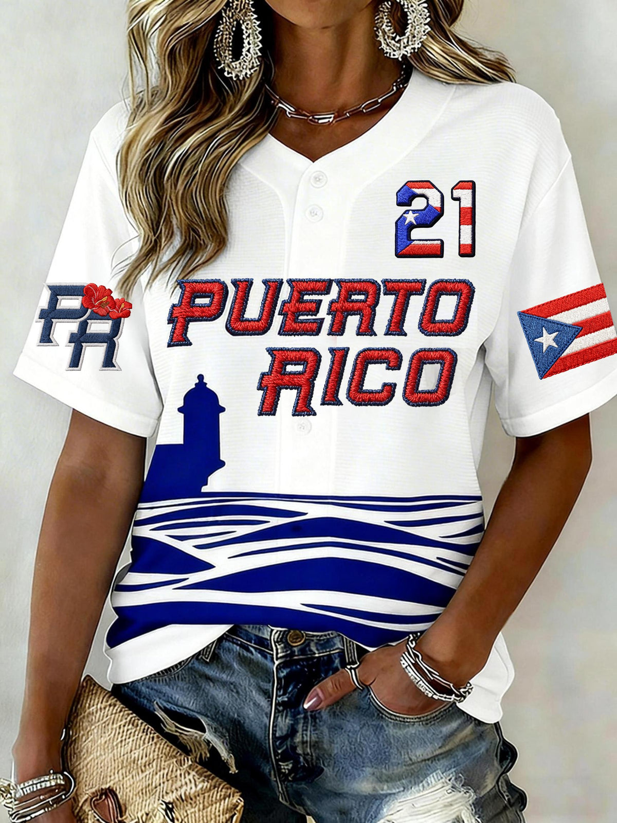 Women's Puerto Rico Baseball Jersey