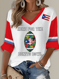 Puerto Rico Singer Benito Bowl Printed Long Sleeve Top