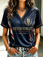 Women's 9.11 Never Forget Printed Casual Tops