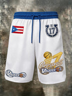 Men's Puerto Rican Basketball Print Casual Cargo Pants