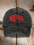 Football-patterned baseball cap