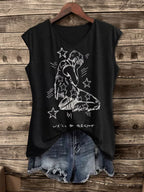 Women's Singer-Print Casual Vest