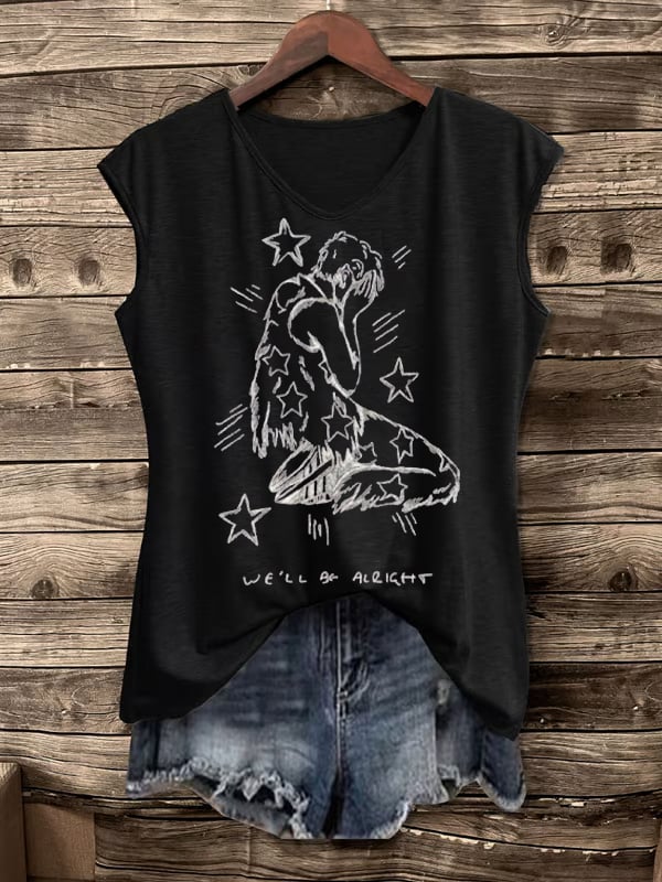 Women's Singer-Print Casual Vest