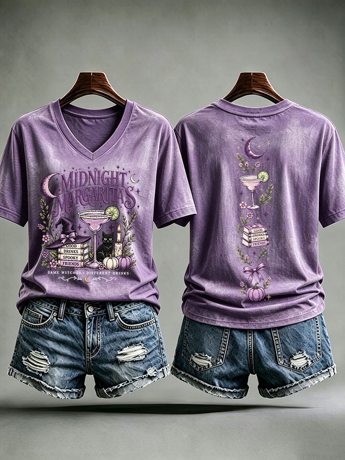 Women's Midnight Margaritas Print Casual T-shirt