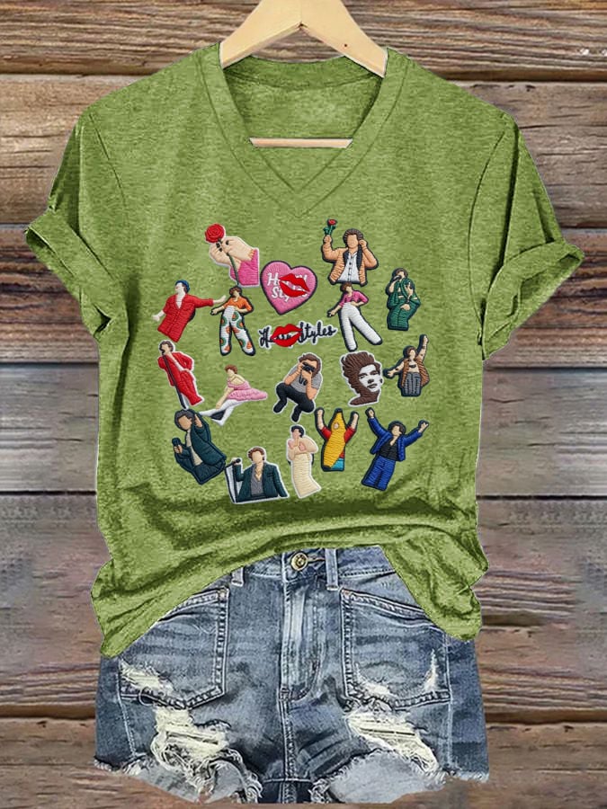 Women's Singer-Print Casual Short-Sleeved T-Shirt