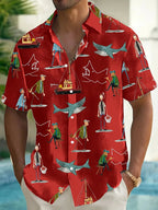 Men's Shark Art Print Casual Shirt