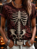 Women's Halloween Funny Print Casual T-Shirt