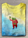 Puerto Rico Waving Tree Frog Printed Crew Neck T-shirt
