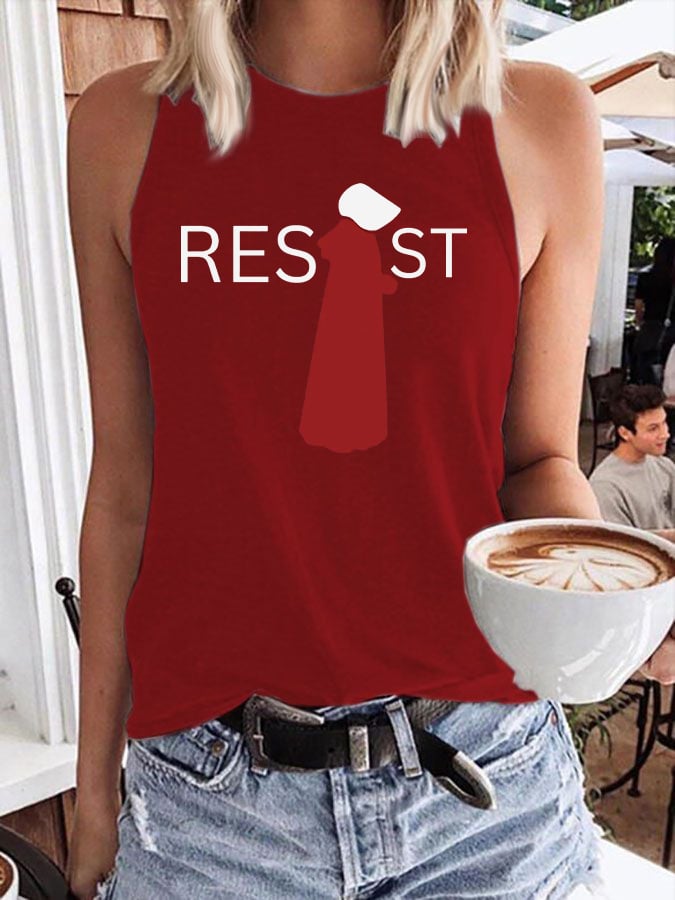 Retro Resist Feminist Female Empowerment Women's Rights Pro Choice Print Tops Tank