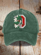 Tree Team Football Print Adjustable Baseball Cap