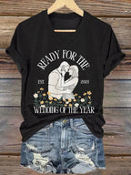 Women's Ready For The Wedding Of The Year Print V Neck T-shirt