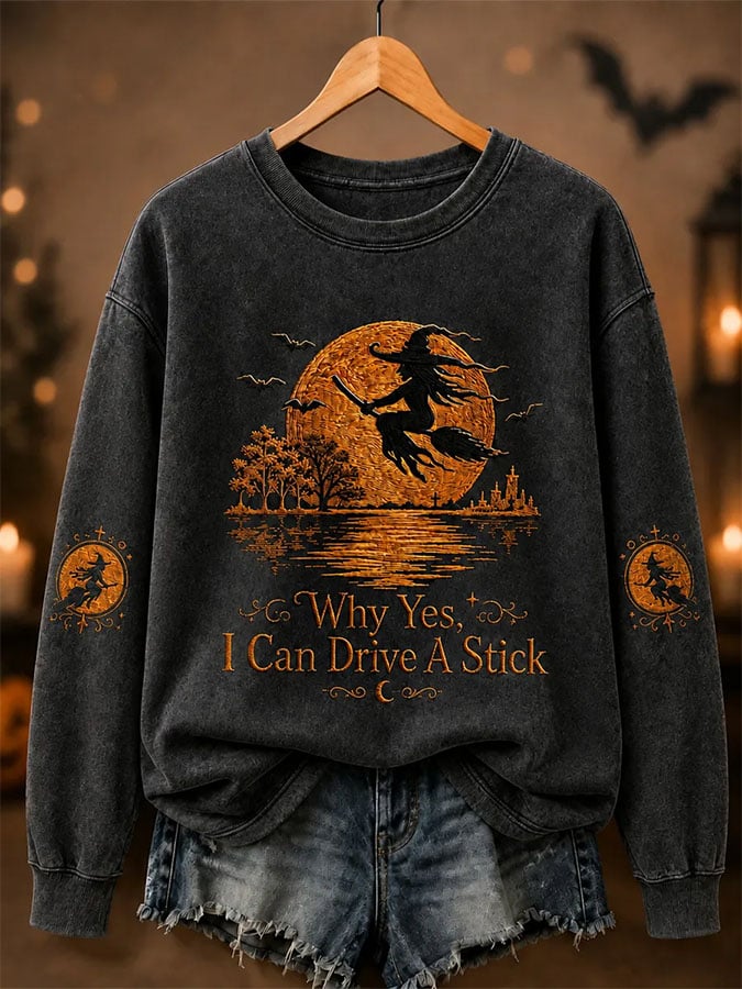 Women's Casual Printed Long-Sleeve Sweatshirt